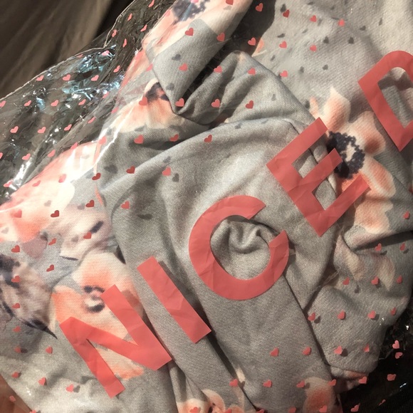 Gray, pink, and white womens hoodie, NIP, size XL - Picture 3 of 3